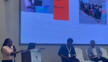 The program Manager of Sustainable livelihoods and Agri-food systems makes her presentation